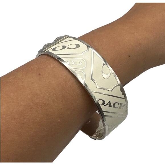 Coach Off White and Silver Bangle Bracelet - Picture 1 of 6